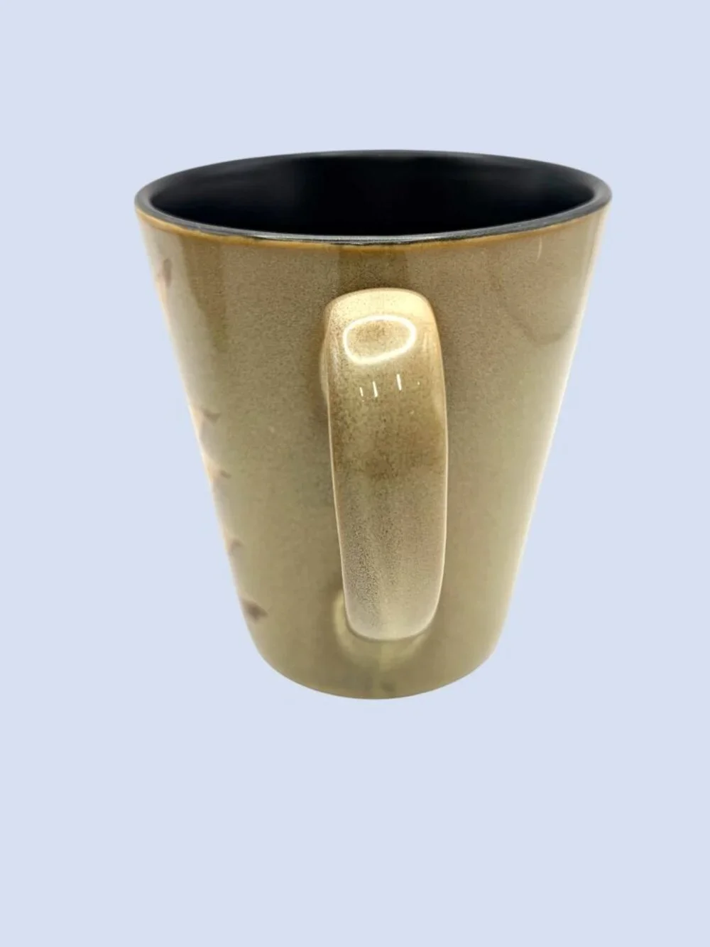 Set of 4 Home Trends Island Leaf Ceramic Coffee Mug 12oz Black Interior Tropical